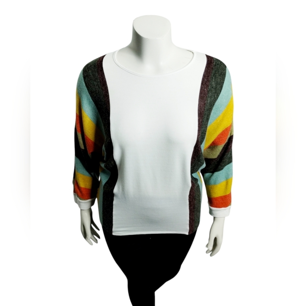 Lovely Melody Women's Dolman Sleeve Colorful Oversized Sweater size M Modern Fem